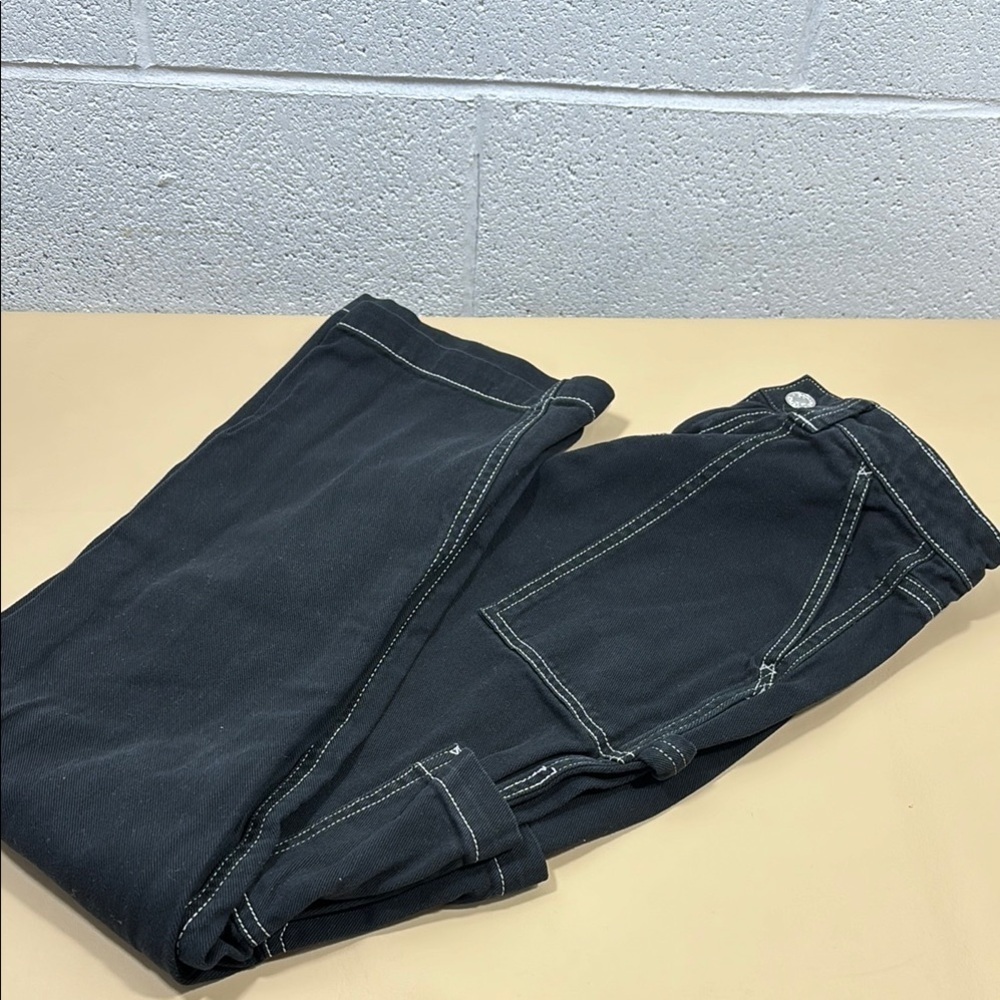 Garage black denim straight leg jeans​​​​​​